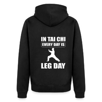 Tai Chi Kampfkunst Tai Chi Meister - Unisex Premium Bio Zip Hoodie - Schwarz - Hinten - Nico (187cm)