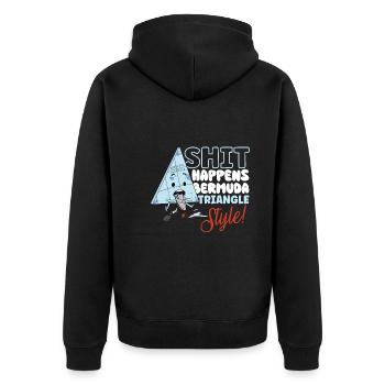 Mysterious enforced disappearances in the Bermuda Triangle - Unisex Premium Organic Zip Hoodie - black - Back - Nico (187cm)