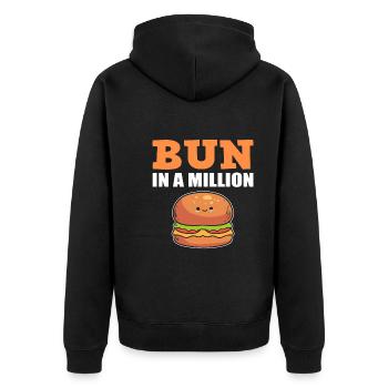 Bun In A Million Fastfood -Liebhaber - Unisex Premium Bio Zip Hoodie - Schwarz - Hinten - Nico (187cm)