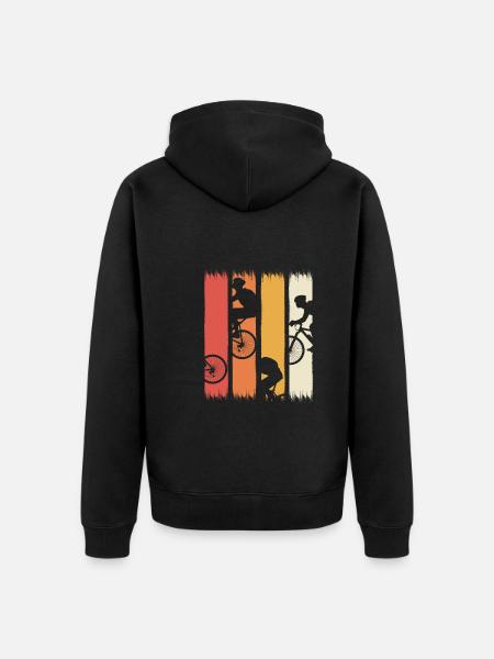 Mountainbiken Biker - Unisex Premium Bio Zip Hoodie - Schwarz