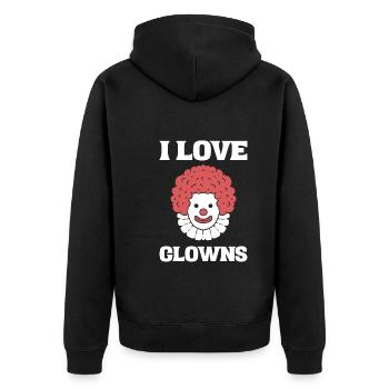 I Love Clowns Entertainer - Unisex Premium Bio Zip Hoodie - Schwarz - Hinten - Nico (187cm)