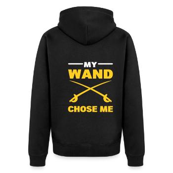 My Wand Chose Me Schwertkämpfer - Unisex Premium Bio Zip Hoodie - Schwarz - Hinten - Nico (187cm)