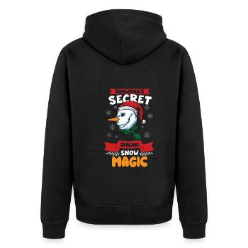 Funny Snowman Season Winter Christmas Snowman Joy - Unisex Premium Bio Zip Hoodie - Schwarz - Hinten - Nico (187cm)