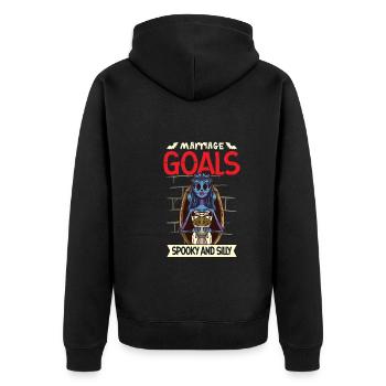 Funny Gothic Goth Wedding Bride Goth Halloween - Unisex Premium Bio Zip Hoodie - Schwarz - Hinten - Nico (187cm)