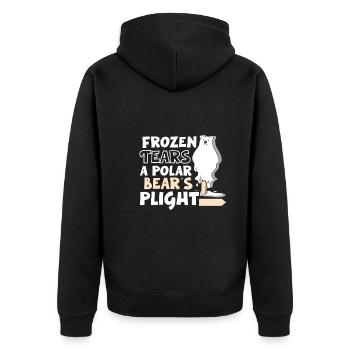 Eisbär Globale Erwärmung Arktische Robbenjagd - Unisex Premium Bio Zip Hoodie - Schwarz - Hinten - Nico (187cm)