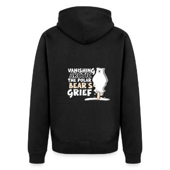 Eisbär Globale Erwärmung Arktische Robbenjagd - Unisex Premium Bio Zip Hoodie - Schwarz - Hinten - Nico (187cm)