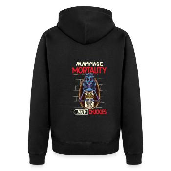 Funny Gothic Goth Wedding Bride Goth Halloween - Unisex Premium Bio Zip Hoodie - Schwarz - Hinten - Nico (187cm)