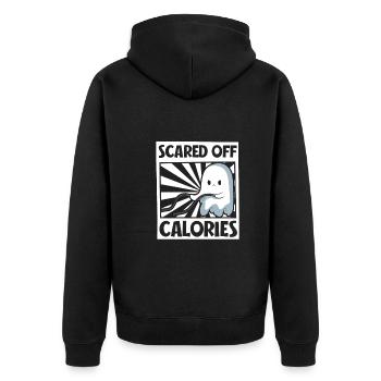Bodybuilding Powerlifting Gewichtheben Fitness - Unisex Premium Bio Zip Hoodie - Schwarz - Hinten - Nico (187cm)