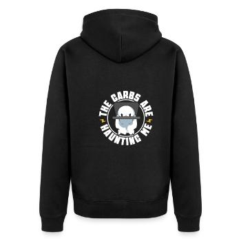 Bodybuilding Powerlifting Gewichtheben Fitness - Unisex Premium Bio Zip Hoodie - Schwarz - Hinten - Nico (187cm)