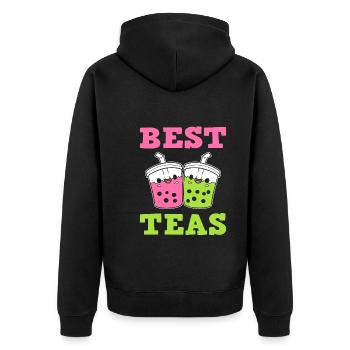 Best Teas Tee Barista - Unisex Premium Bio Zip Hoodie - Schwarz - Hinten - Nico (187cm)