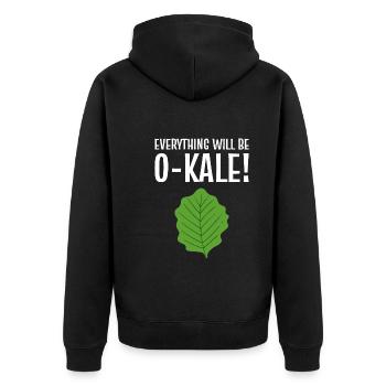 Gemüsekohl Wortspiele Bauer - Unisex Premium Bio Zip Hoodie - Schwarz - Hinten - Nico (187cm)