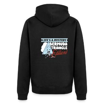 Mysterious enforced disappearances in the Bermuda Triangle - Unisex Premium Organic Zip Hoodie - black - Back - Nico (187cm)