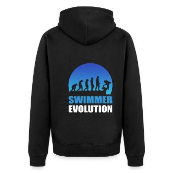 Schwimmen Professioneller Schwimmer - Unisex Premium Bio Zip Hoodie - Schwarz - Hinten - Nico (187cm)