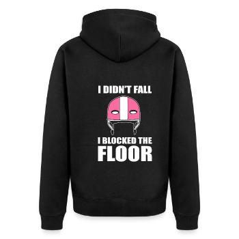 Roller Derby -Ausrüstung Derby Skater - Unisex Premium Bio Zip Hoodie - Schwarz - Hinten - Nico (187cm)