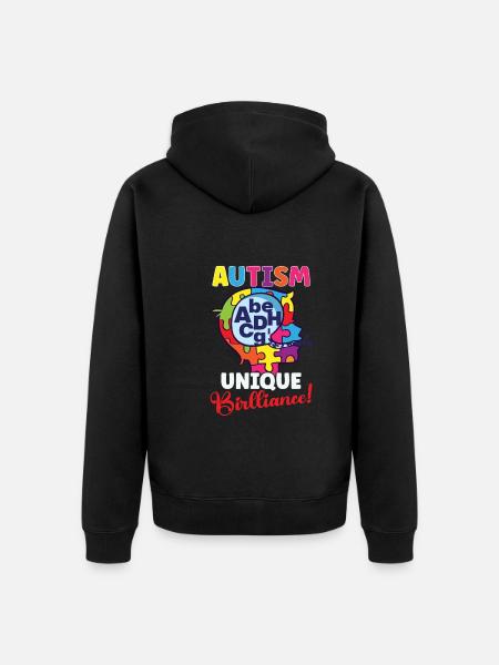 Autism Awareness Autism Disease - Unisex Premium Organic Zip Hoodie - black