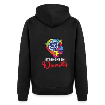 Autismus-bewusstsein Autismus-krankheit - Unisex Premium Bio Zip Hoodie - Schwarz - Hinten - Nico (187cm)