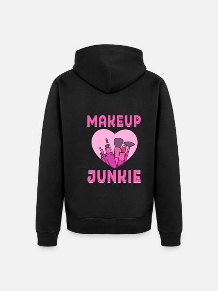 Makeup Junkie Kosmetischer Künstler - Unisex Premium Bio Zip Hoodie - Schwarz