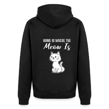 Lustiger Katzenliebhaber - Unisex Premium Bio Zip Hoodie - Schwarz - Hinten - Nico (187cm)