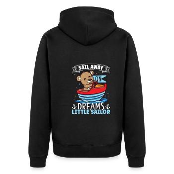Bateau papa Capitaine Pontoon Sailor Croisière - Veste à capuche bio Premium Unisexe - noir - Dos - Nico (187cm)