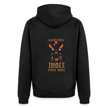 Horror Paranormales Spukhaus Gruseliges Halloween - Unisex Premium Bio Zip Hoodie - Schwarz - Hinten - Nico (187cm)