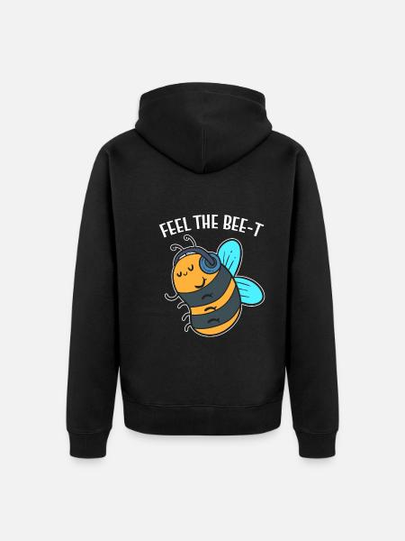 Feel The Bee-t Musiker - Unisex Premium Bio Zip Hoodie - Schwarz