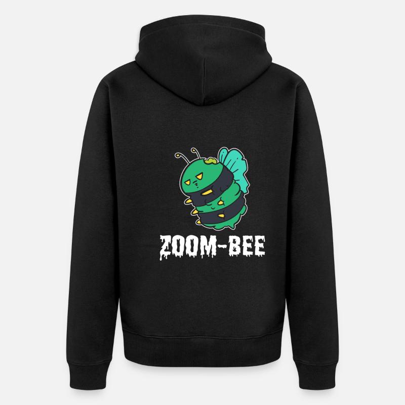 Zoom-bee Bienen Imker - Unisex Premium Bio Zip Hoodie - Schwarz