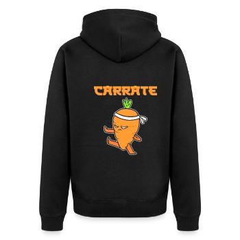Karotten Wortspiel Vegetarier - Unisex Premium Bio Zip Hoodie - Schwarz - Hinten - Nico (187cm)