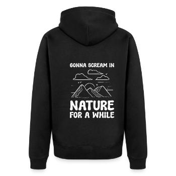 Naturliebhaber Naturschützer - Unisex Premium Bio Zip Hoodie - Schwarz - Hinten - Nico (187cm)