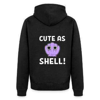 Sea Shell Pun Conchologe - Unisex Premium Bio Zip Hoodie - Schwarz - Hinten - Nico (187cm)