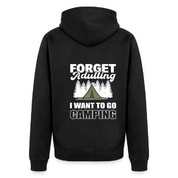 Ziehungen Naturliebhaber - Unisex Premium Bio Zip Hoodie - Schwarz - Hinten - Nico (187cm)