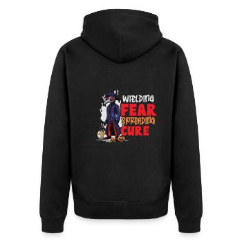 Creepy Halloween horror plague doctor - Unisex Premium Organic Zip Hoodie - black - Back - Nico (187cm)