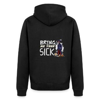 Creepy Halloween horror plague doctor - Unisex Premium Organic Zip Hoodie - black - Back - Nico (187cm)