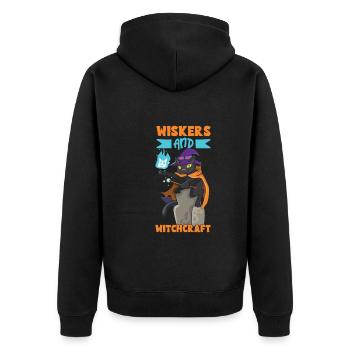 Cat Witch Occult Gothic Dark Satanic - Unisex Premium Organic Zip Hoodie - black - Back - Nico (187cm)