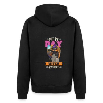 Chat Sorcière Occulte Gothique Noir Satanique - Veste à capuche bio Premium Unisexe - noir - Dos - Nico (187cm)