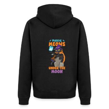 Chat Sorcière Occulte Gothique Noir Satanique - Veste à capuche bio Premium Unisexe - noir - Dos - Nico (187cm)
