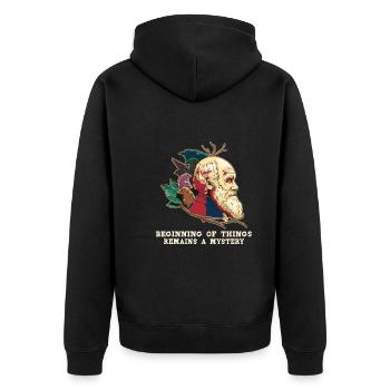 Charles Darwin Atheistischer Atheismus - Unisex Premium Bio Zip Hoodie - Schwarz - Hinten - Nico (187cm)
