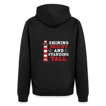 Leuchtturm Meer Nautische Signalturmführung - Unisex Premium Bio Zip Hoodie - Schwarz - Hinten - Nico (187cm)