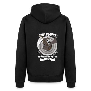 Funny Creepy Grim Reaper, Dead Man - Unisex Premium Organic Zip Hoodie - black - Back - Nico (187cm)