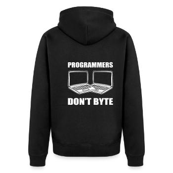 Lustige Computerprogrammierer Softwareentwickler - Unisex Premium Bio Zip Hoodie - Schwarz - Hinten - Nico (187cm)
