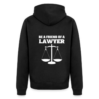 Be A Friend Of A Lawyer Rechtsanwalt - Unisex Premium Bio Zip Hoodie - Schwarz - Hinten - Nico (187cm)