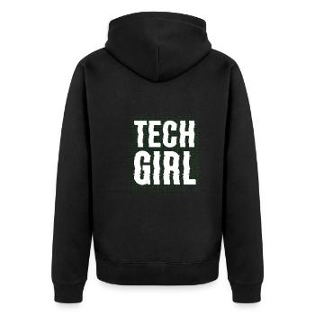 Tech Girl Programmiererin - Unisex Premium Bio Zip Hoodie - Schwarz - Hinten - Nico (187cm)