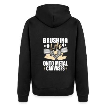 Peintre de voiture Peintre de carrosserie de voiture - Veste à capuche bio Premium Unisexe - noir - Dos - Nico (187cm)