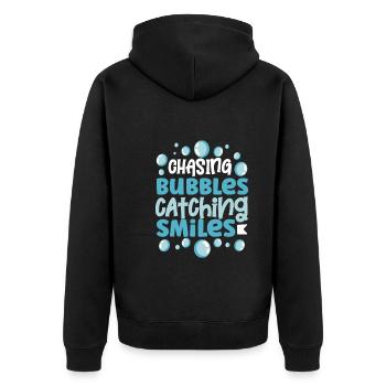 Soap Making Soap Boiler Soap Bubble Bubble - Unisex Premium Organic Zip Hoodie - black - Back - Nico (187cm)