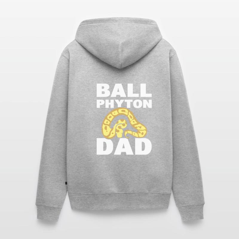 Ball Python Dad Serpentologe Unisex Premium Bio Zip Hoodie