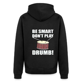 Schlagzeuger Wortspiele Drum Player - Unisex Premium Bio Zip Hoodie - Schwarz - Hinten - Nico (187cm)
