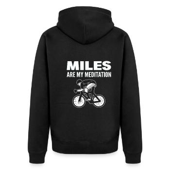 Lustiges Mountainbiken Radfahrer - Unisex Premium Bio Zip Hoodie - Schwarz - Hinten - Nico (187cm)