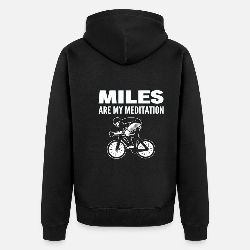 Lustiges Mountainbiken Radfahrer - Unisex Premium Bio Zip Hoodie - Schwarz