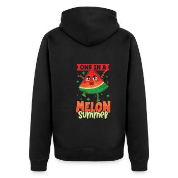 Pastèque Funny Fruit Drôle de dicton - Veste à capuche bio Premium Unisexe - noir - Dos - Nico (187cm)