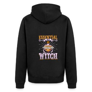 Essential oils for Halloween horror. Essential - Unisex Premium Organic Zip Hoodie - black - Back - Nico (187cm)