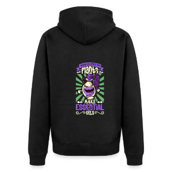 Huiles essentielles pour l’horreur d’Halloween. Essentiel - Veste à capuche bio Premium Unisexe - noir - Dos - Nico (187cm)